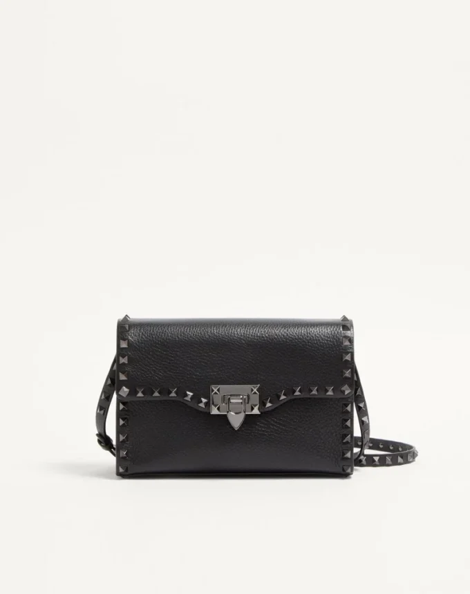 Small Rockstud Grainy Calfskin Crossbody Bag Small Rockstud Grainy Calfskin Crossbody Bag