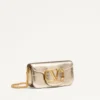 Small Valentino Garavani Locò Metallic Calfskin Shoulder Bag