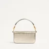 Small Valentino Garavani Locò Metallic Calfskin Shoulder Bag