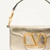 Small Valentino Garavani Locò Metallic Calfskin Shoulder Bag