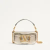 Small Valentino Garavani Locò Metallic Calfskin Shoulder Bag