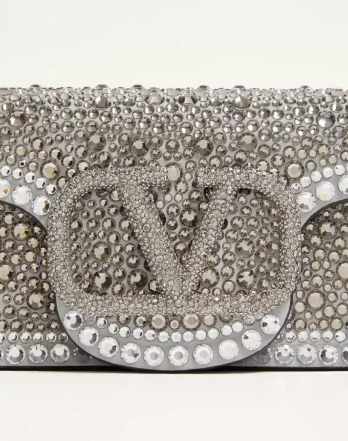 Small Valentino Garavani Locò Shoulder Bag With Rhinestones