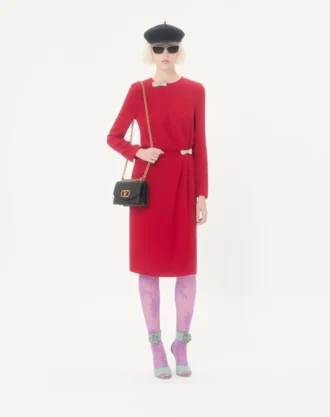 Embroidered Cady Couture Midi Dress