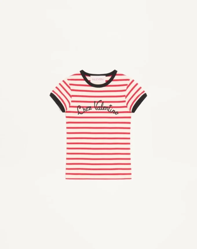 Striped Jersey Cotton T-Shirt