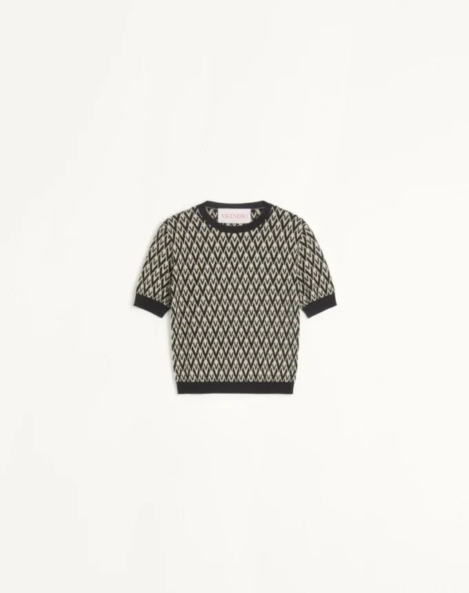 Toute La V Jacquard Wool Sweater