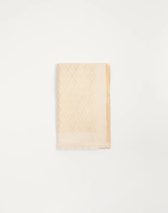 Toute La V Stole In Silk, Viscose And Cashmere