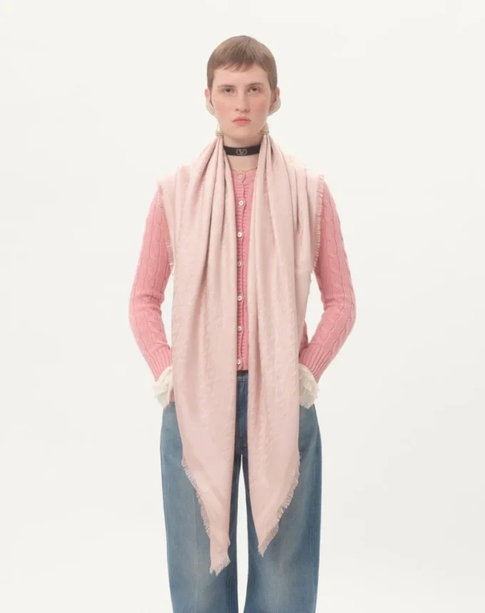 Toute La V Wool And Silk Shawl