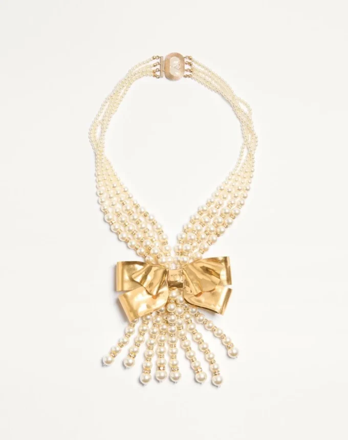 Trop Chou Necklace in Metal, Enamel, Pearls, and Crystals Trop Chou Necklace in Metal, Enamel, Pearls, and Crystals