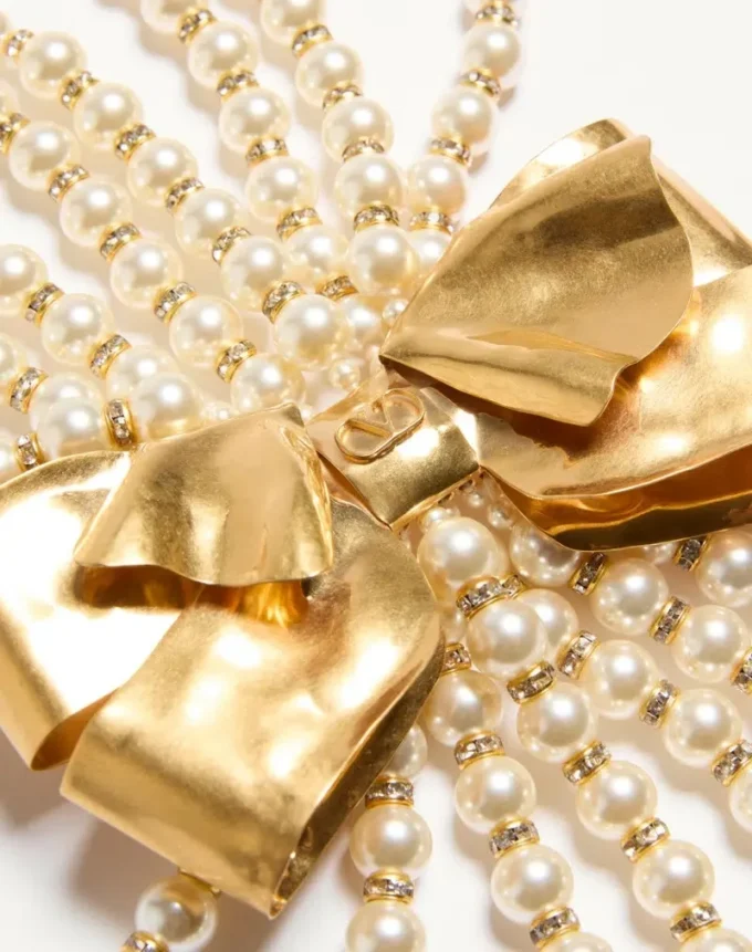 Trop Chou Necklace in Metal, Enamel, Pearls, and Crystals Trop Chou Necklace in Metal, Enamel, Pearls, and Crystals