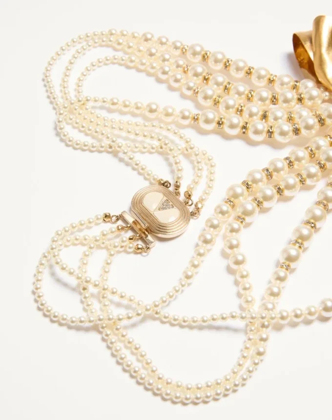 Trop Chou Necklace in Metal, Enamel, Pearls, and Crystals Trop Chou Necklace in Metal, Enamel, Pearls, and Crystals