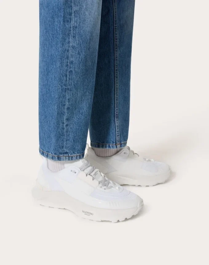 True Act Low Top Sneaker In Mesh And Rubberized Fabric