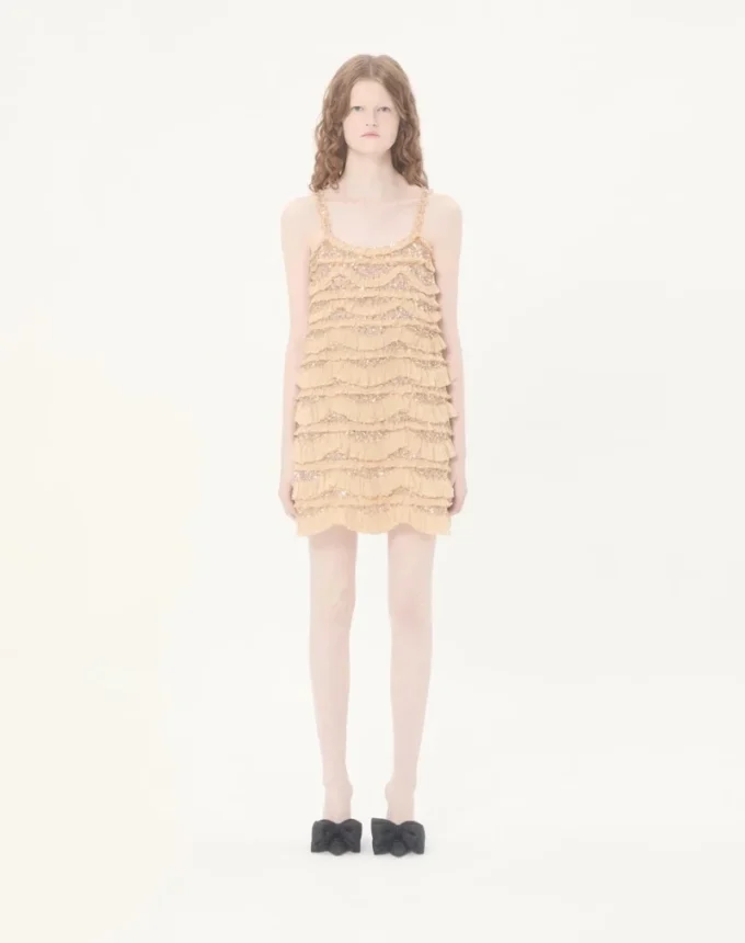 Tulle Illusione Embroidered Short Dress