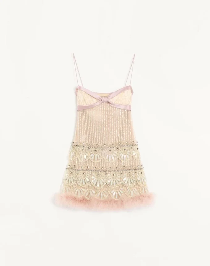 Tulle Illusione Embroidered Short Dress Tulle Illusione Embroidered Short Dress
