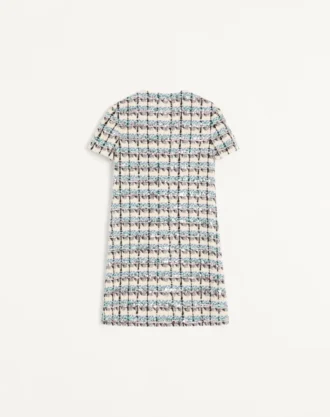 TWEED PAILLETTES EMBROIDERED SHORT DRESS