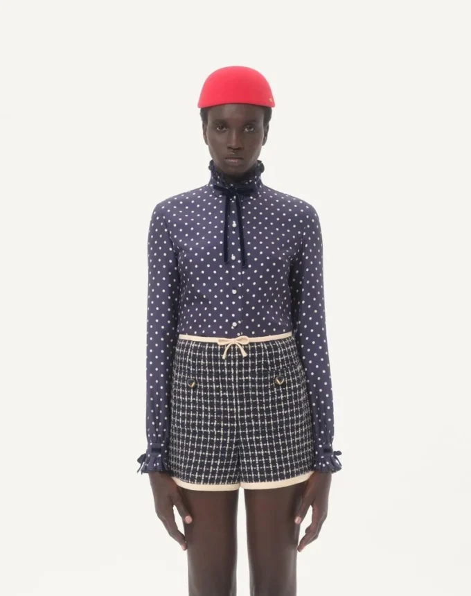 Twill Shirt With Plus De Pois Print