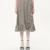 Twill Skirt With Plus De Pois Print Twill Skirt With Plus De Pois Print