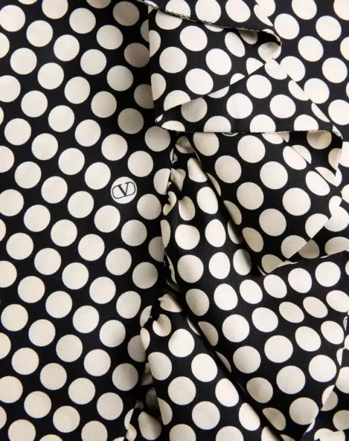 Twill Skirt With Plus De Pois Print Twill Skirt With Plus De Pois Print