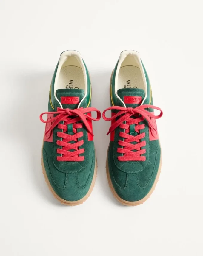 Upvillage Low Top Trainer In Split Leather And Calfskin Nappa Leather Upvillage Low Top Trainer In Split Leather And Calfskin Nappa Leather