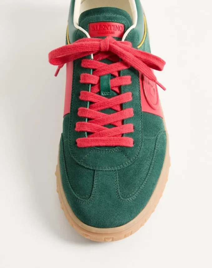 Upvillage Low Top Trainer In Split Leather And Calfskin Nappa Leather Upvillage Low Top Trainer In Split Leather And Calfskin Nappa Leather