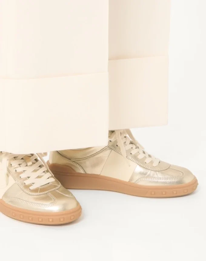 Upvillage Trainer In Laminated Calfskin With Nappa Calfskin Leather Band