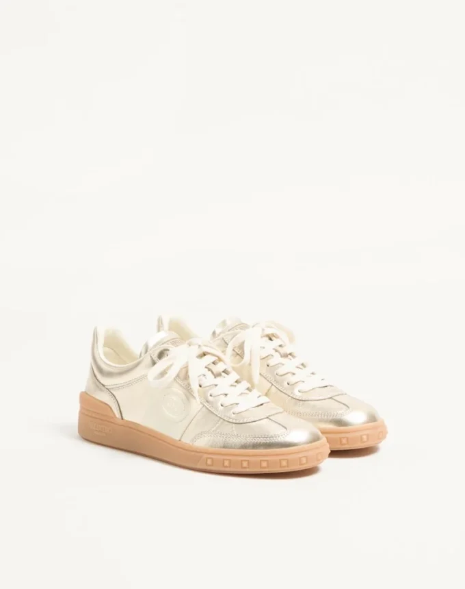Upvillage Trainer In Laminated Calfskin With Nappa Calfskin Leather Band
