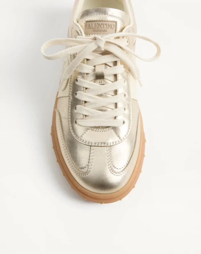 Upvillage Trainer In Laminated Calfskin With Nappa Calfskin Leather Band