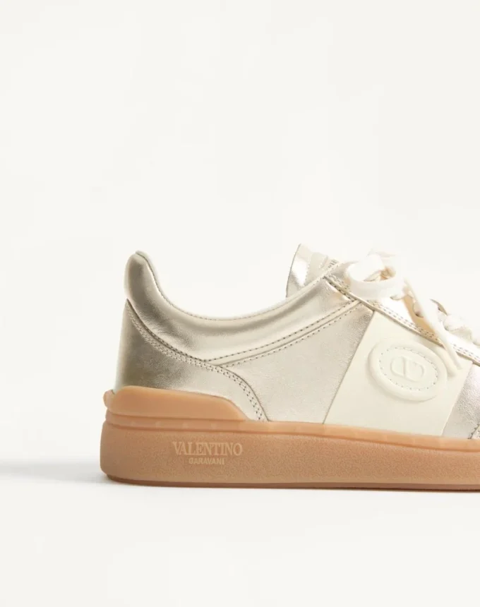 Upvillage Trainer In Laminated Calfskin With Nappa Calfskin Leather Band