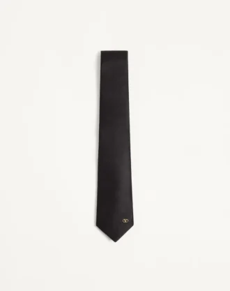Valentie Silk Tie with VLogo Signature Detail