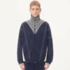 Valentino Acetate Sweatshirt With Zipper And Inlaid Toute La V Print