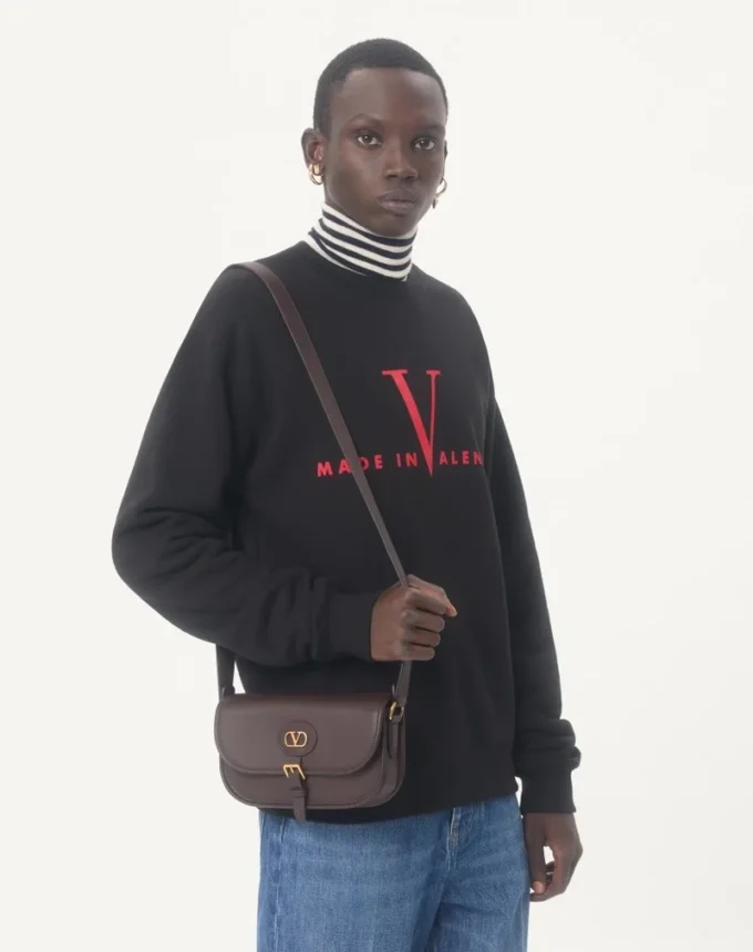 Valentino Cotton Crewneck Sweatshirt With Made In Valentino Print