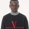 Valentino Cotton Crewneck Sweatshirt With Made In Valentino Print