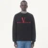 Valentino Cotton Crewneck Sweatshirt With Made In Valentino Print