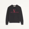 Valentino Cotton Crewneck Sweatshirt With Made In Valentino Print
