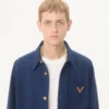 Valentino Cotton Gabardine Shirt Jacket with VGold