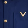 Valentino Cotton Gabardine Shirt Jacket with VGold