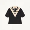Valentino Cotton Polo with Inlaid V and Embroidered Panther Patch Valentino Cotton Polo with Inlaid V and Embroidered Panther Patch