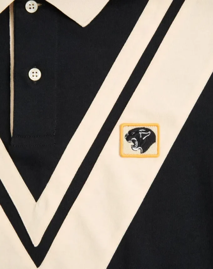 Valentino Cotton Polo with Inlaid V and Embroidered Panther Patch Valentino Cotton Polo with Inlaid V and Embroidered Panther Patch