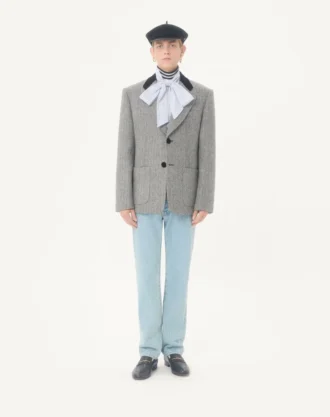 Valentino Cotton Poplin Shirt with Scarf Collar and Vlogo Embroidery