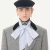 Valentino Cotton Poplin Shirt with Scarf Collar and Vlogo Embroidery