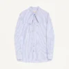 Valentino Cotton Poplin Shirt with Scarf Collar and Vlogo Embroidery