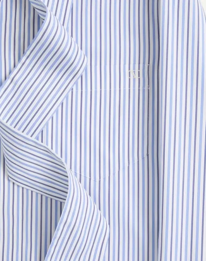 Valentino Cotton Poplin Shirt with Scarf Collar and Vlogo Embroidery