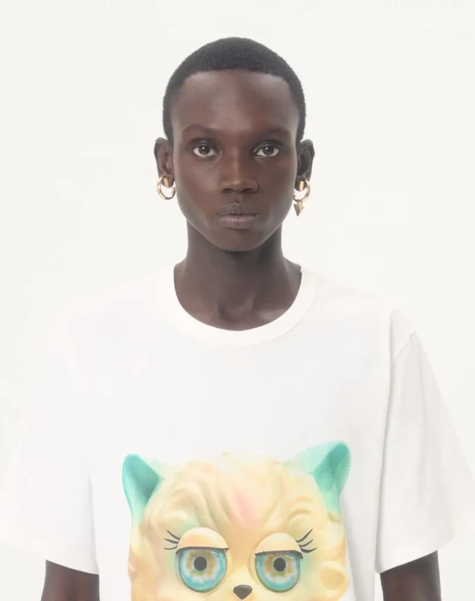 Valentino Cotton T-Shirt with Le Chat De La Maison Print