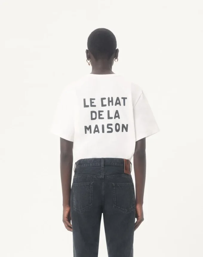 Valentino Cotton T-Shirt with Le Chat De La Maison Print