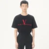 Valentino Cotton T-Shirt with Made In Valentino Print