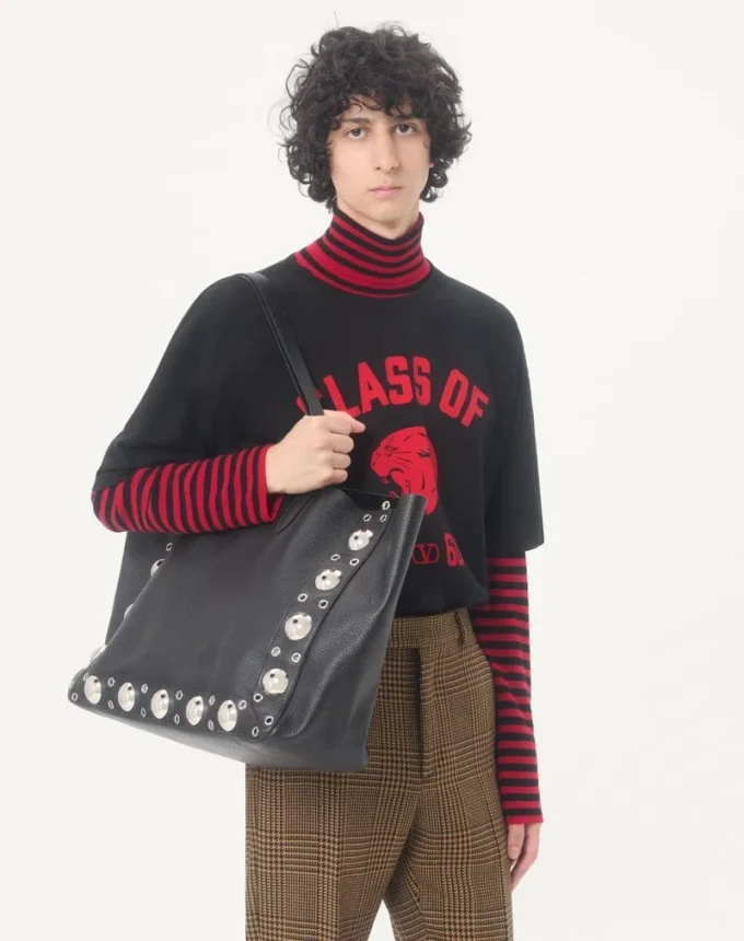 Valentino Cotton T-Shirt with Panther Print