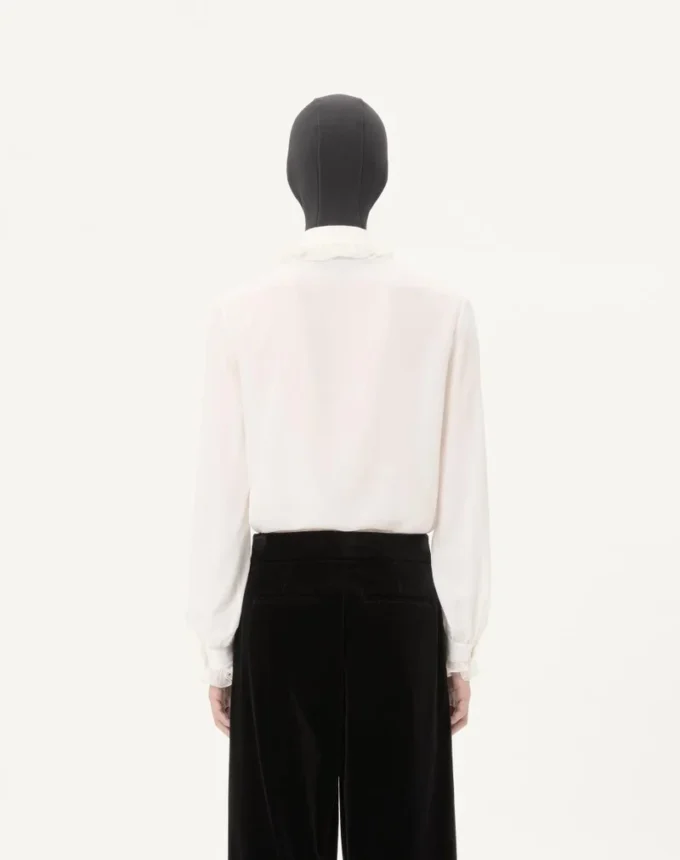Valentino Crepe De Chine Silk Shirt With Ruffles