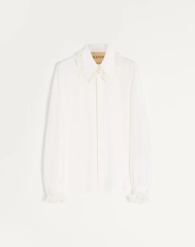Valentino Crepe De Chine Silk Shirt With Ruffles