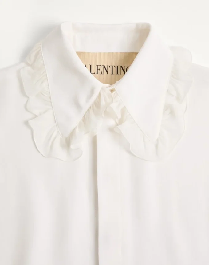 Valentino Crepe De Chine Silk Shirt With Ruffles