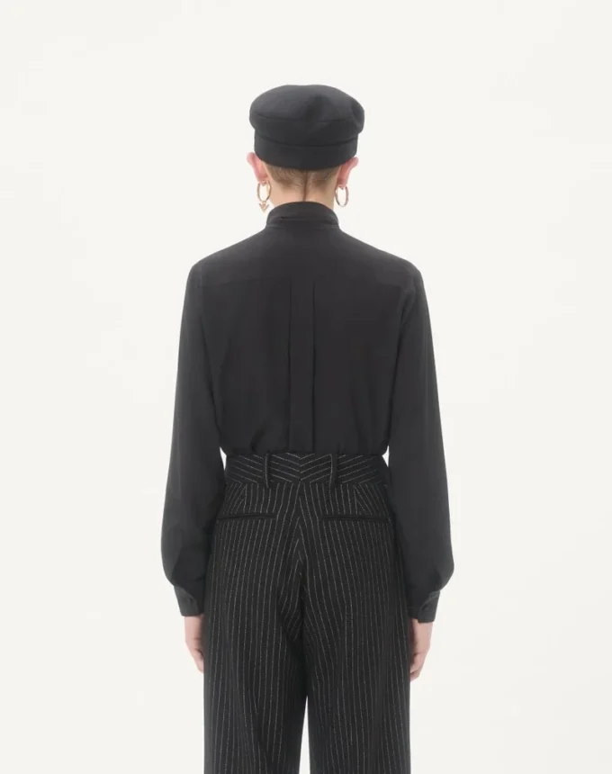 Valentino Crepe De Chine Silk Shirt With Scarf Collar Valentino Crepe De Chine Silk Shirt With Scarf Collar