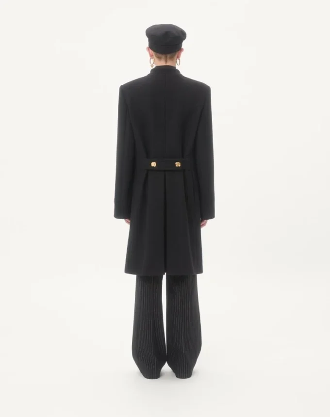 Valentino Double-Breasted Coat In Double Wool